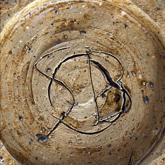 Rustic Brown Glazed Ceramic Vase with Tree Deco 7.5” tall 4.5” Opening - Picture 5 of 6